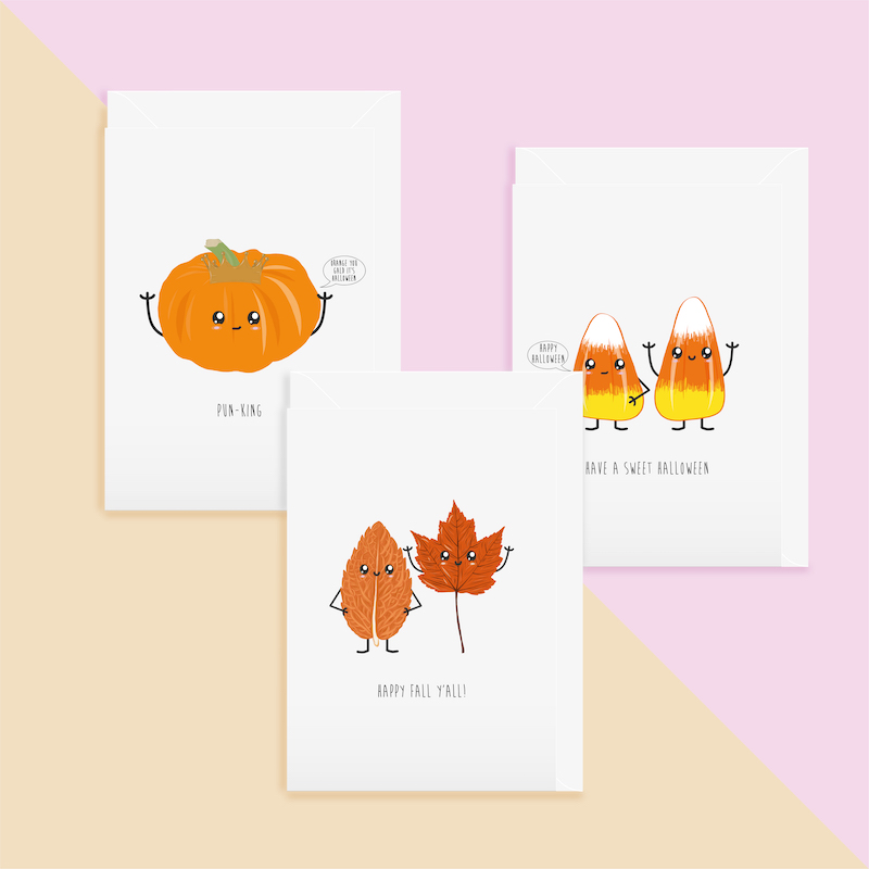 A selection of Halloween cards.