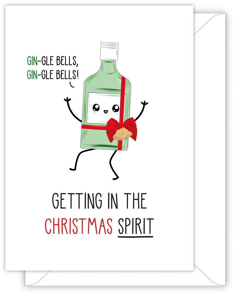 funny Christmas card - GIN-GLE BELLS
