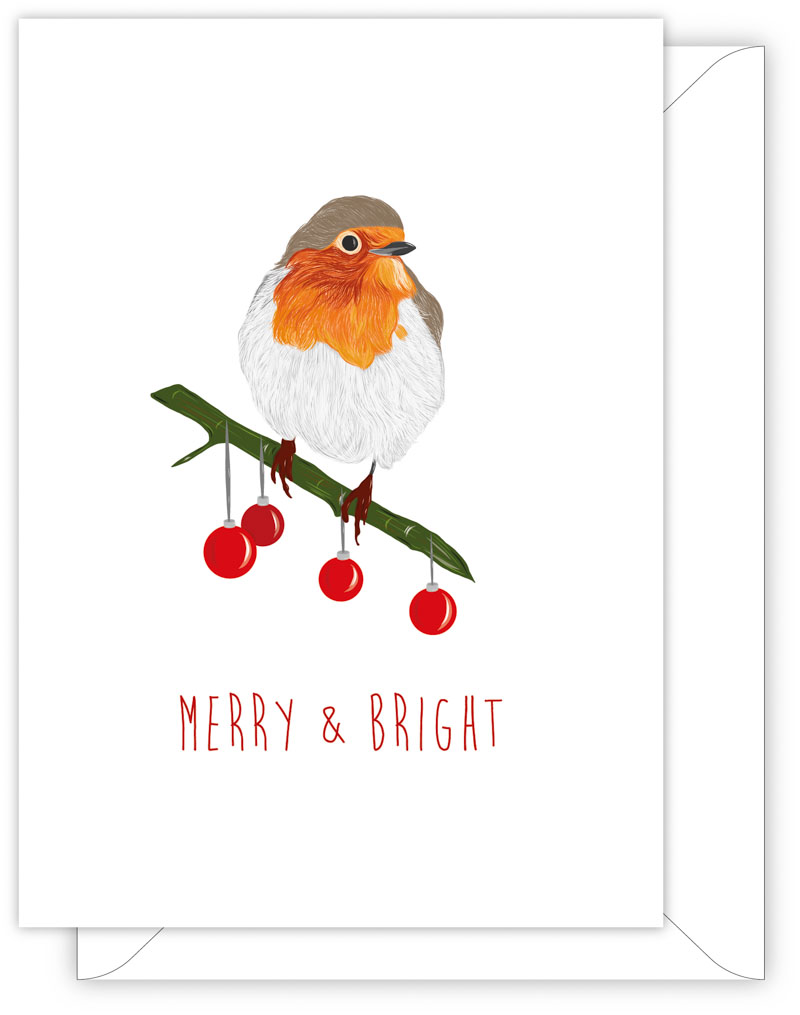 classic Christmas card - MERRY & BRIGHT