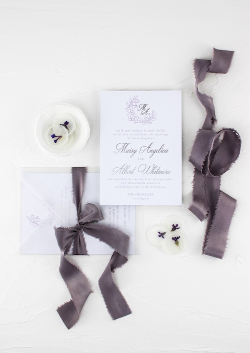 Wedding Stationery Package with Ribbon & Wax Seal